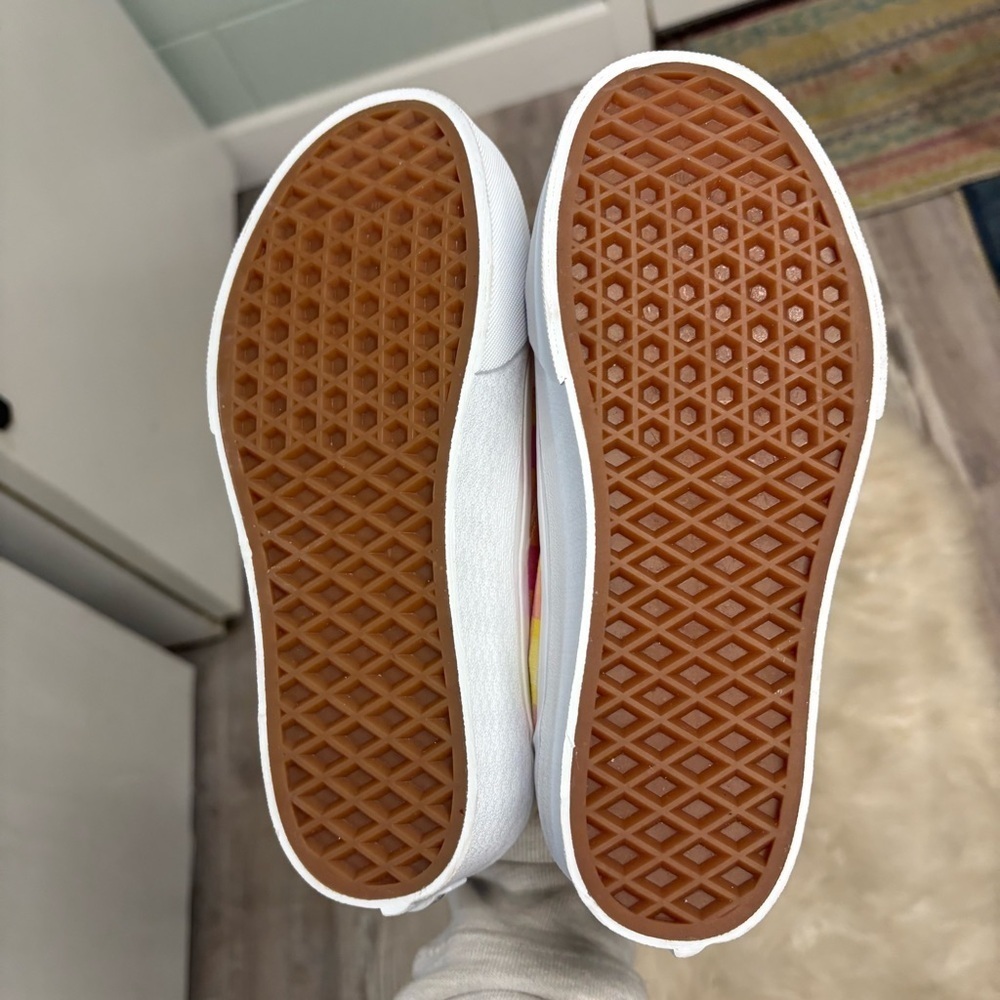 New Vans Women's OLD SKOOL STACKFORM PASTEL PICNIC PINK PLAID SNEAKERS 5 or 3.5 - Picture 6 of 8